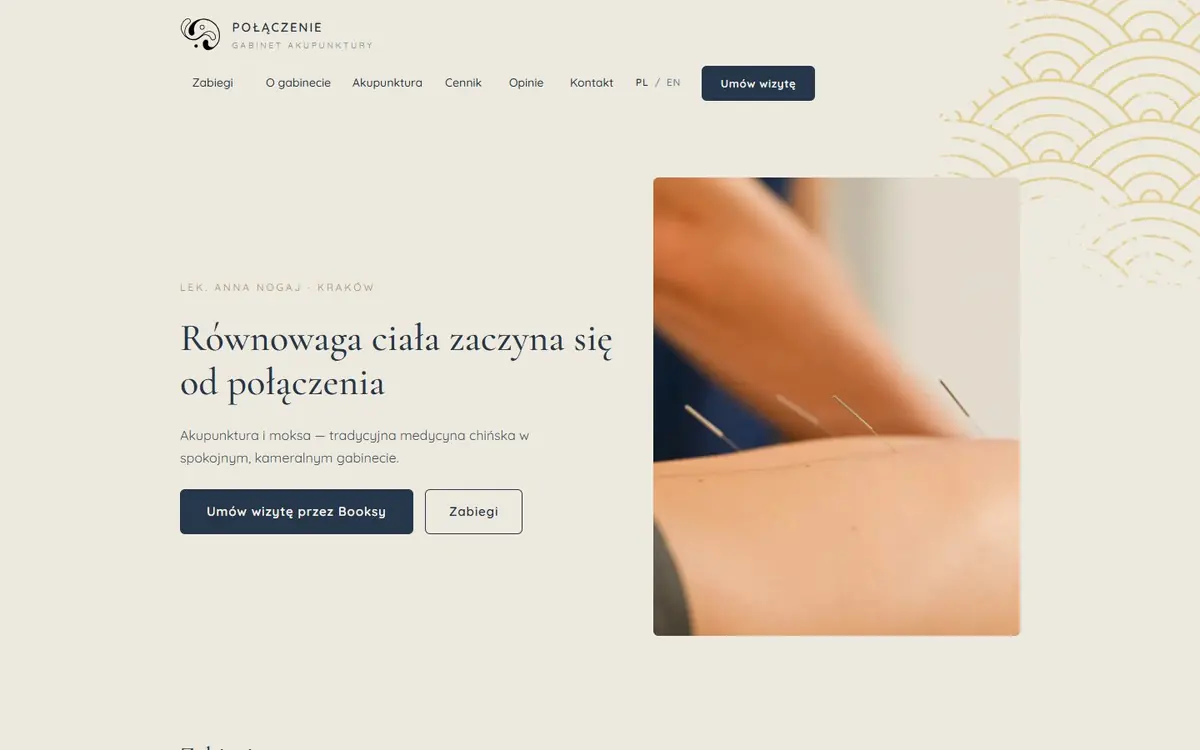 gabinet-polaczenie.pl: the acupuncture clinic home page.