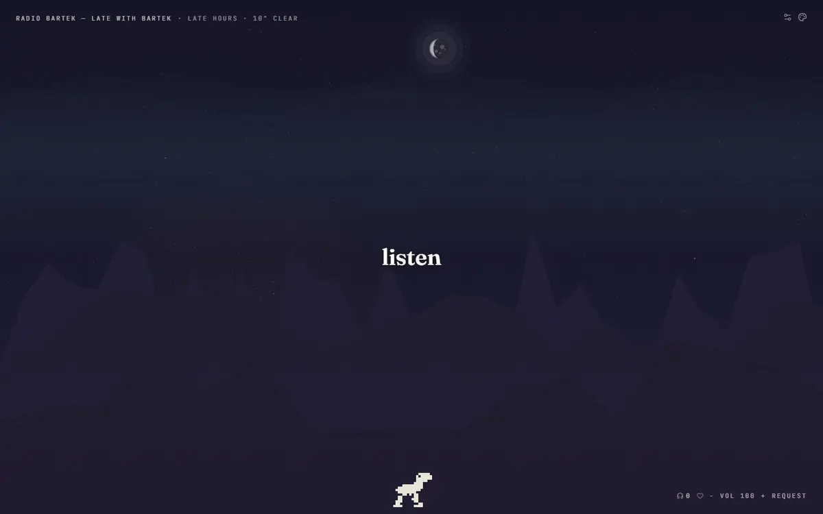 radiobartek.com: the player page.