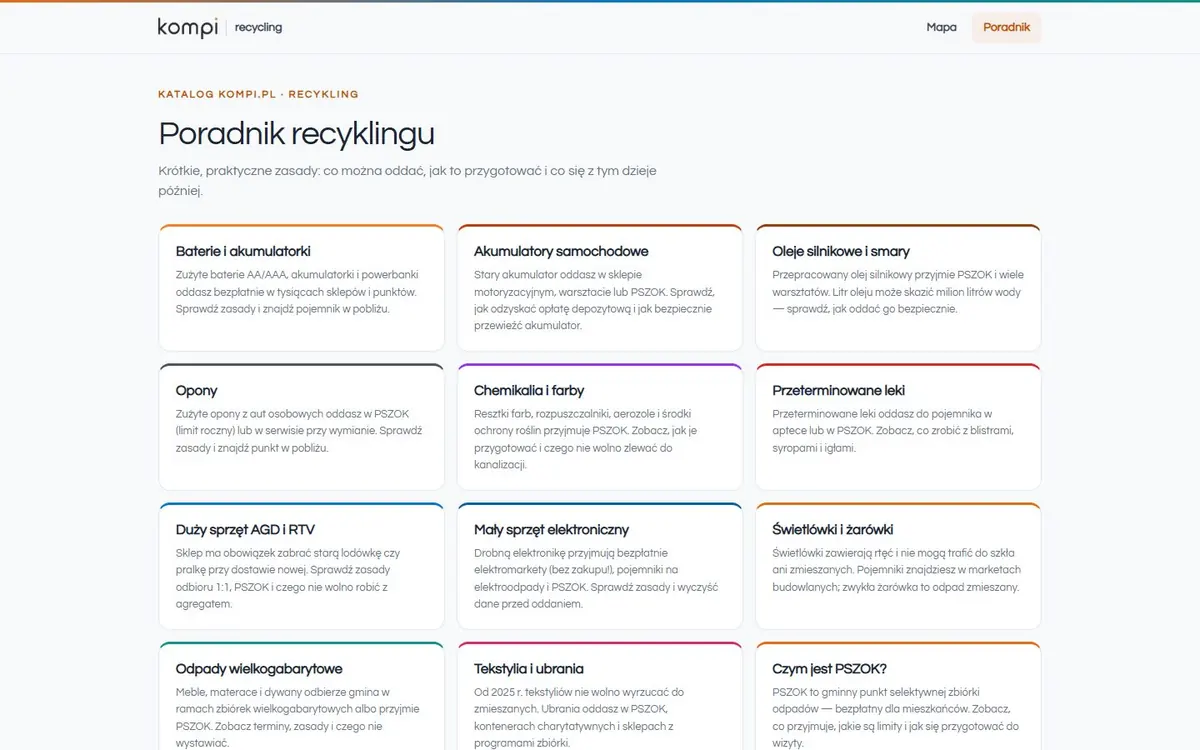 recycling.kompi.pl: the recycling guide.